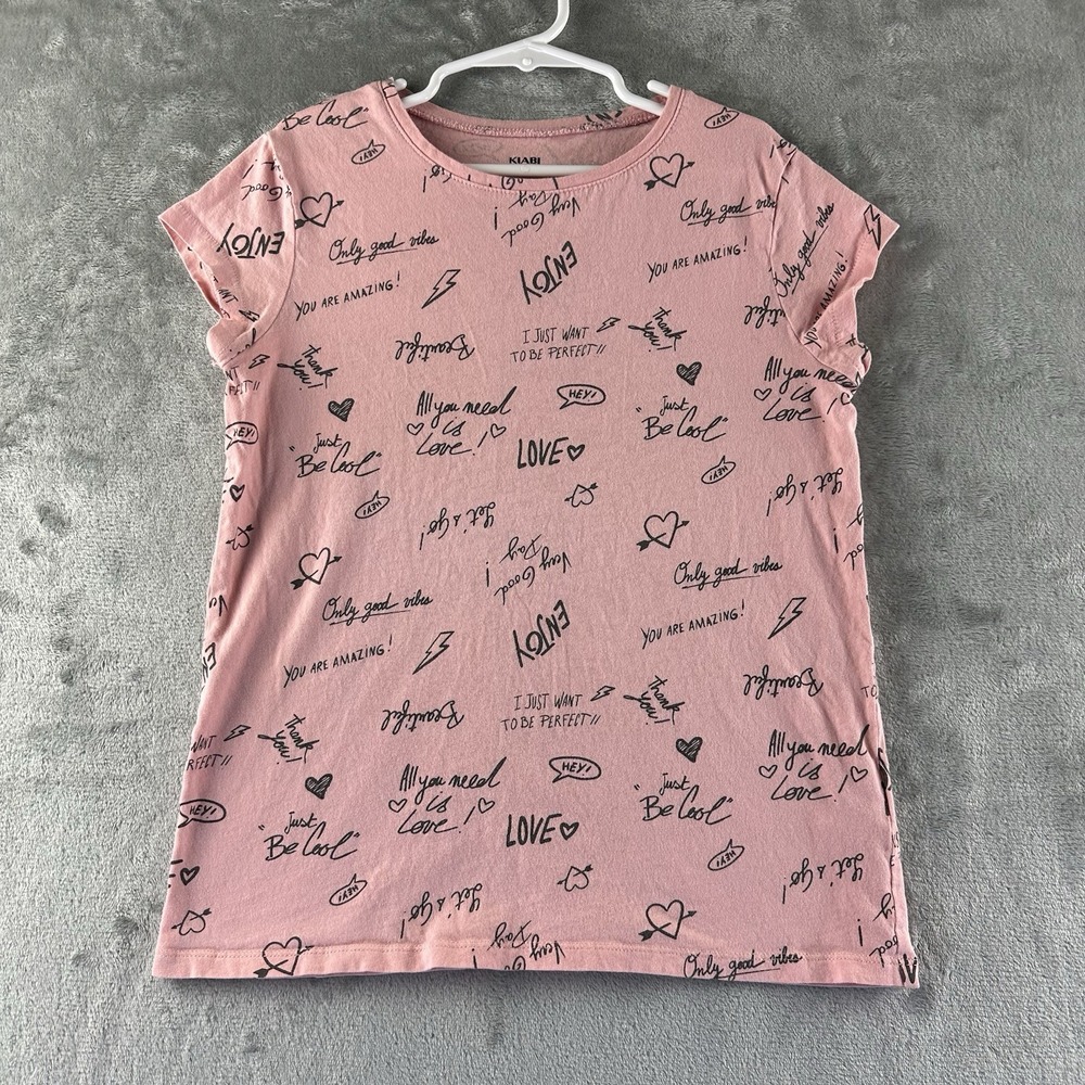 Kiabi Top T-Shirt Girls 12 Pink Love Beautiful All You Need Is Love